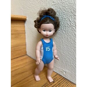 Anteprima Collectible Doll Blue Swimsuit Number 
15 Goggles Brown Hair Sporty